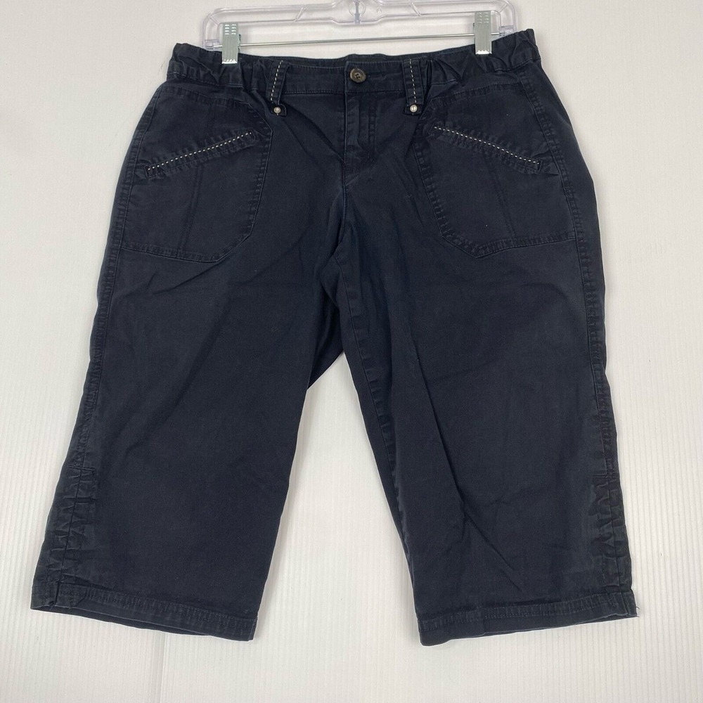 NINE WEST  women's shorts size 4/27‎ black embroidered pockets,Stretch